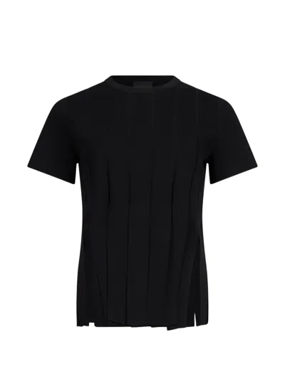 Liu •jo Fringed Short-sleeve Sweater In Black