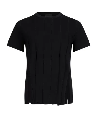 Liu •jo Liu Jo Fringed Short-sleeve Knitted Sweater In Black