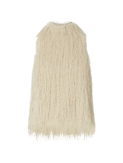 Liu •jo Fringed Top In Neutral