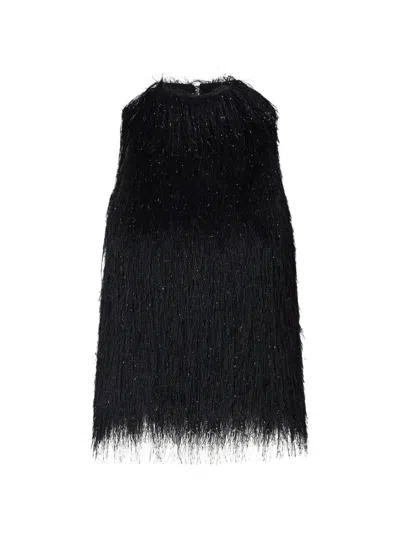 Liu •jo Fringed Top In Black