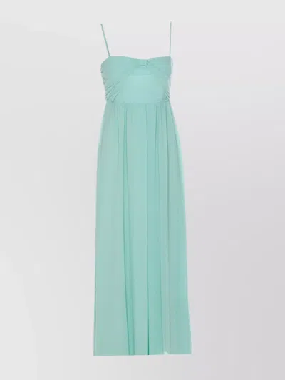 Liu •jo Front Bow Draped Bodice Lace Collar Dress In Green