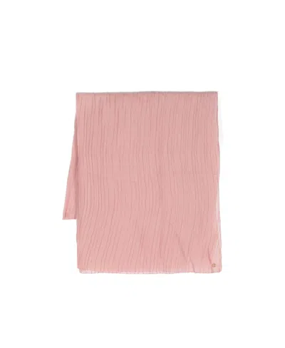 Liu •jo Fully Pleated Chiffon Scarf In Pink