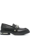 Liu •jo Gabrielle Chain-link Loafers In Black