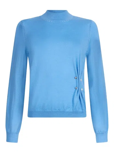Liu •jo Wool Sweater With Beads In Blue