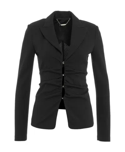 Liu •jo Gathering-detail Stretch Jacket In Black