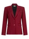 Liu •jo Gemstone-embellished Two-button Blazer In Red