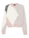 Liu •jo Liu Jo Geometric Pattern Wool-blend Sweater In Multi
