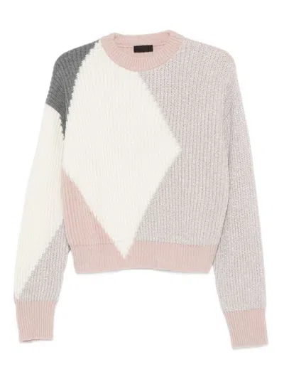 LIU •JO GEOMETRIC PATTERN WOOL-BLEND SWEATER