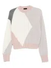 Liu •jo Liu Jo Geometric Pattern Wool-blend Sweater In Pink