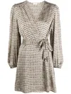 Liu •jo Geometric Pattern Wrap Dress In Neutrals