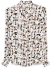 Liu •jo Geometric-print Shirt In Natural