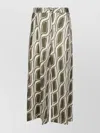 Liu •jo Liu Jo Cropped Green Trousers With Unique Wave Pattern