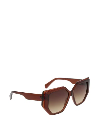 Liu •jo Geometric-frame Sunglasses In Brown