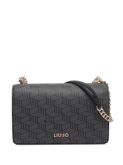 Liu •jo Geometric-pattern Shoulder Bag In Black