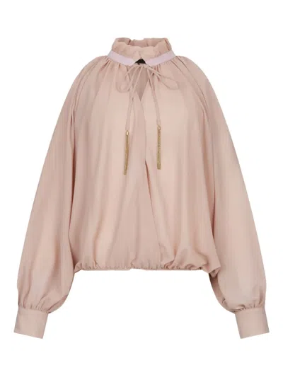 Liu •jo Georgette Blouse In Neutral