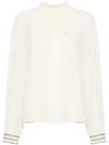 Liu •jo Georgette Crepe Blouse In Neutrals
