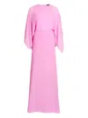 Liu •jo Liu Jo Maxi Dress With Draped Sleeves In Pink