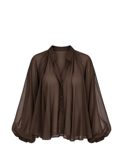 Liu •jo Georgette Shirt In Brown