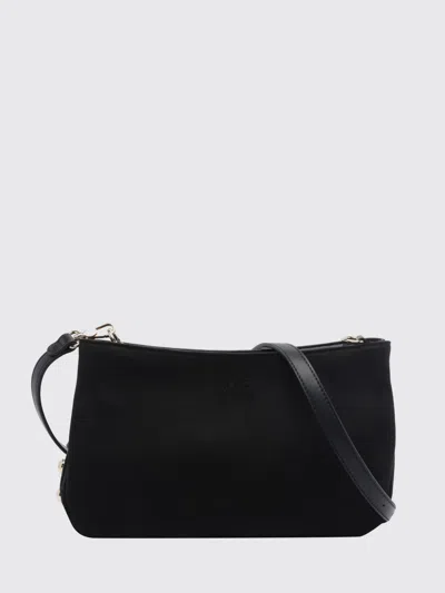 Liu •jo Liu Jo Gerona Faux Suede Crossbody Bag With Zip Closure And Tonal Logo In Black