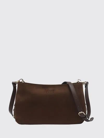 Liu •jo Liu Jo Gerona Faux Suede Crossbody Bag With Zip Closure And Tonal Logo In Brown