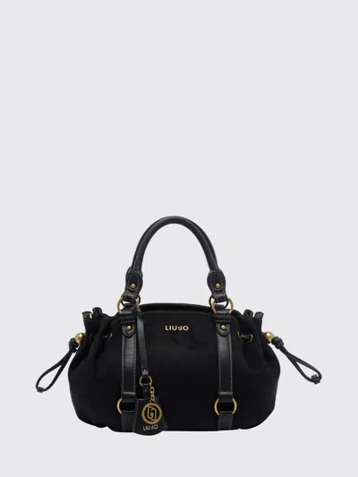 Liu •jo Liu Jo Gerona Handbag In Suede-effect Synthetic Leather With Charm In Black