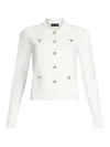 Liu •jo Liu Jo Fitted White Jacket With Classic Collar And Decorative Buttons In Red