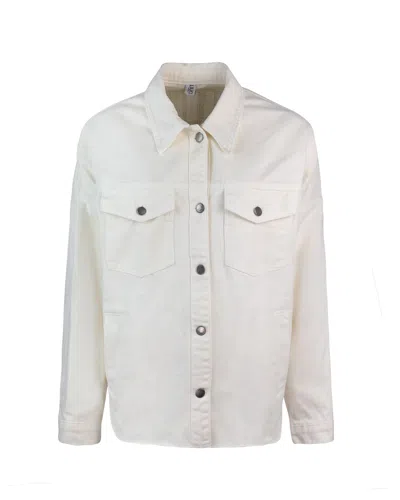 Liu •jo Liu Jo Giacca Overshirt In Denim In White