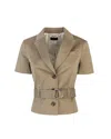 Liu •jo Liu Jo Belted Beige Jacket In X0662