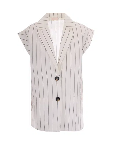 Liu •jo Gilet Gessato Bianco Nero In White