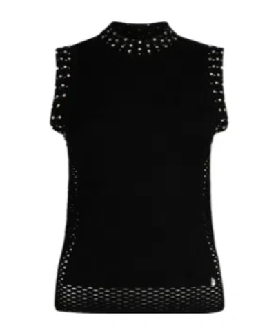 Liu •jo Gilet With Jewel Embroidery In Black