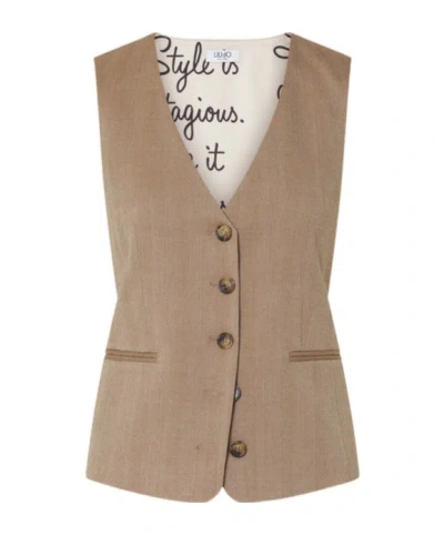 Liu •jo Gilet With Toggles In Brown
