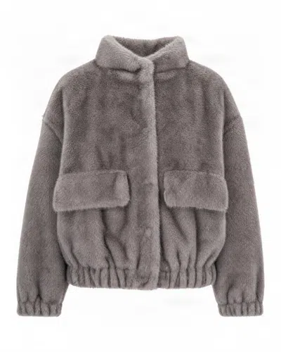 Liu •jo Giubbino Ecopelliccia Silver Grey In Gray