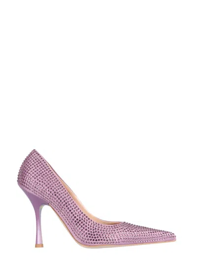 Liu •jo X Leonie Hanne Crystal-embellished Pointed-toe Pumps In Lilac