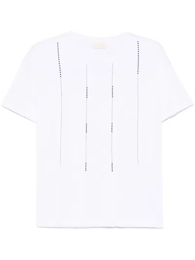 Liu •jo Glass Crystal-embellished T-shirt In White