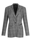 Liu •jo Glen Plaid Blazer In Gray