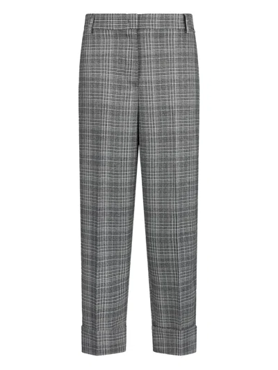 Liu •jo Glen Plaid Trousers In Gray