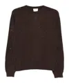 Liu •jo Glitter-detail Crew-neck Sweater In Brown