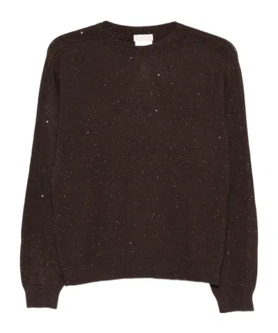 LIU •JO GLITTER-DETAIL CREW-NECK SWEATER
