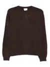 Liu •jo Glitter-detail Crew-neck Sweater In Brown
