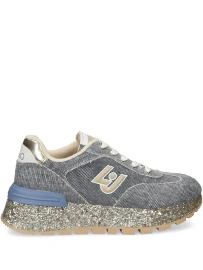 Liu •jo Glitter-detail Sneakers In Blue