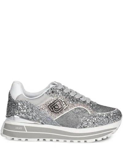 Liu •jo Glitter-detail Sneakers In Grey