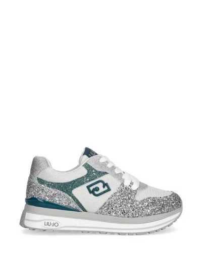 Liu •jo Glitter-detail Sneakers In Silver