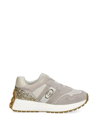 Liu •jo Glitter-embellished Sneakers In Gray