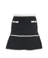 Liu •jo Glitter-finish Knitted Mini Skirt In Blue