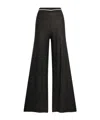 Liu •jo Glitter-jersey Wide-leg Trousers In Black