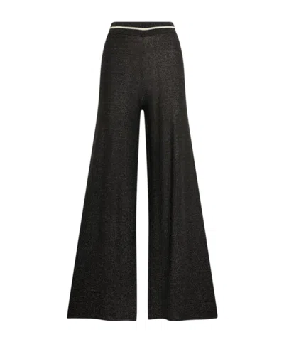 Liu •jo Glitter-jersey Wide-leg Trousers In Black