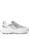 Liu •jo Glitter Panelled Sneakers In White