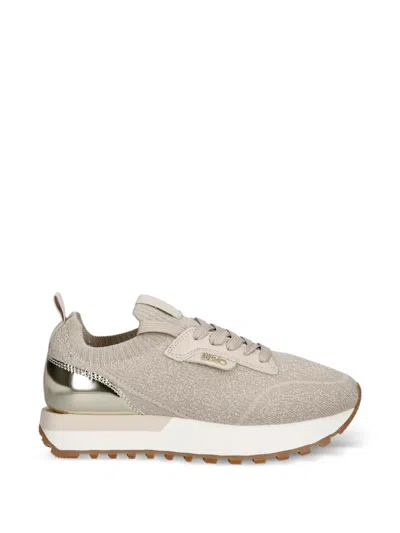 Liu •jo Glitter-effect Metallic-panel Sneakers In Neutral
