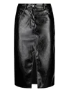 Liu •jo Glossy Five-pocket Skirt In Black