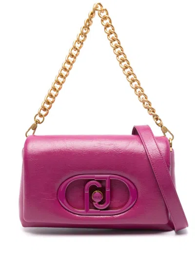 Liu •jo Glossy Lapuffy Shoulder Bag In Purple
